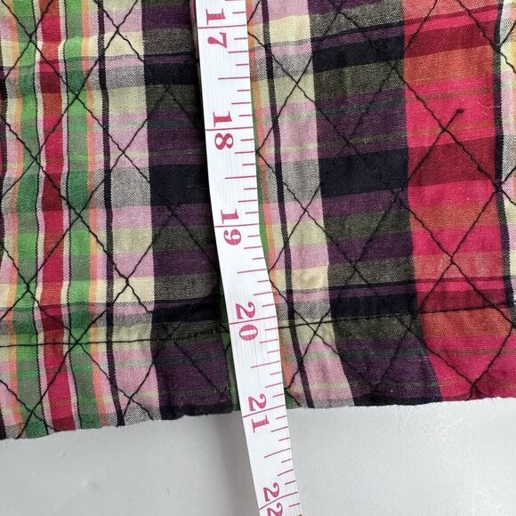 Christopher & Banks Quilted Plaid Snap Up Vest Red Multi Women's Size Medium - Picture 13 of 13